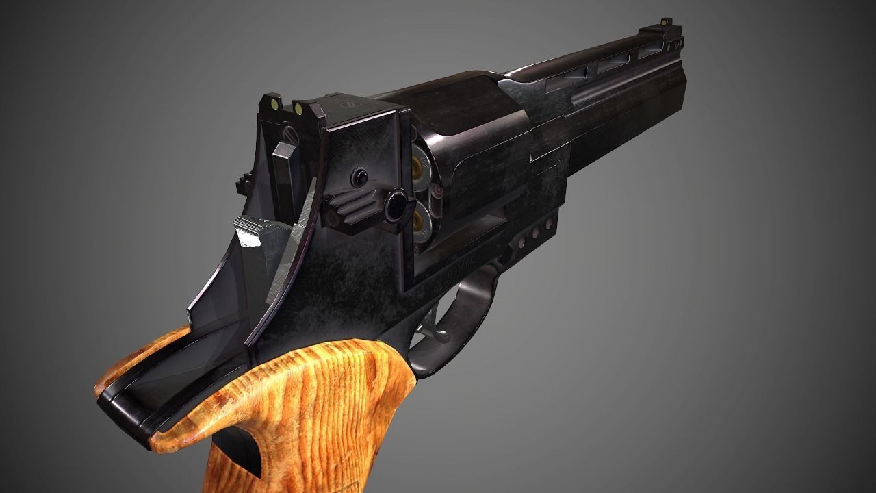 Mateba Unica revolver Low-poly 3D model_4