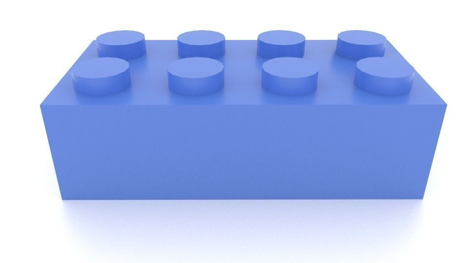 Standard Lego Brick Series - 2x4 Correct Size Low-poly 3D model