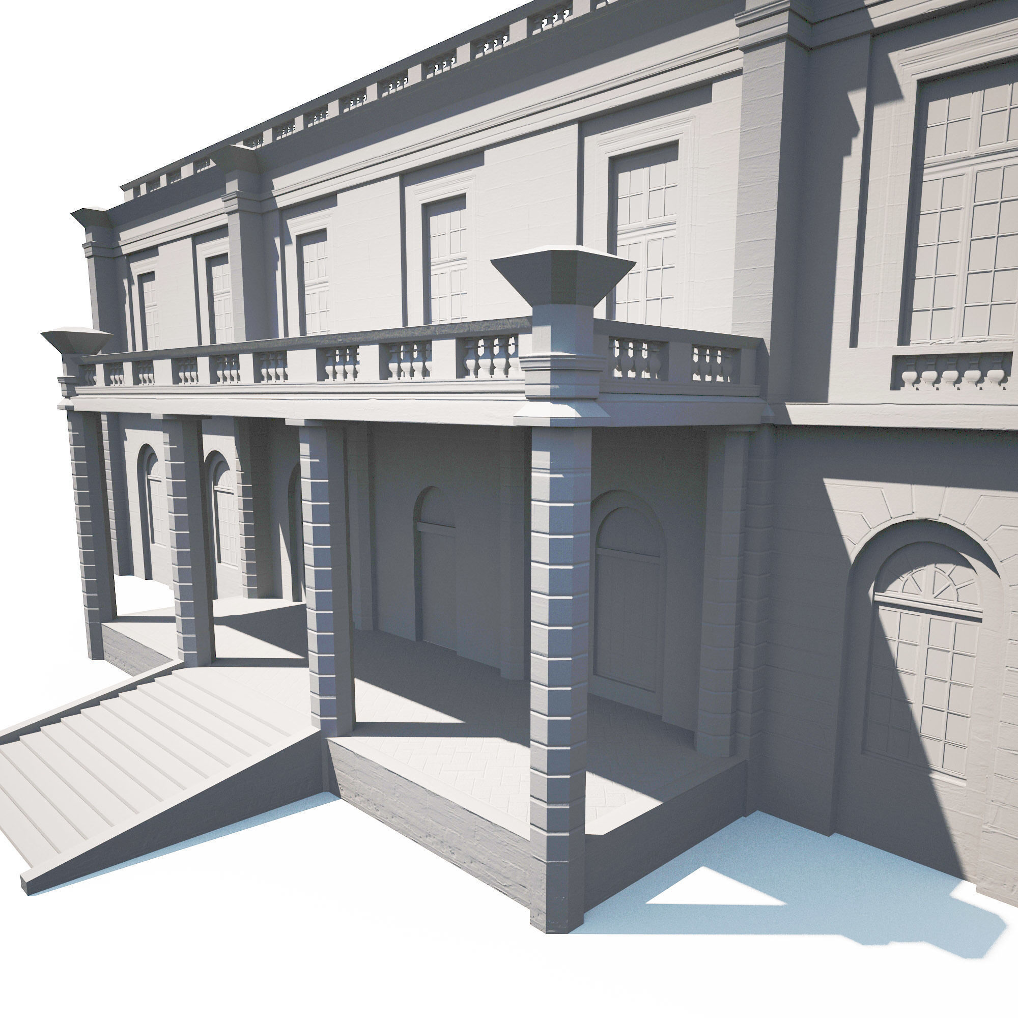 Public Building 167 Low Poly Low-poly 3D model_14