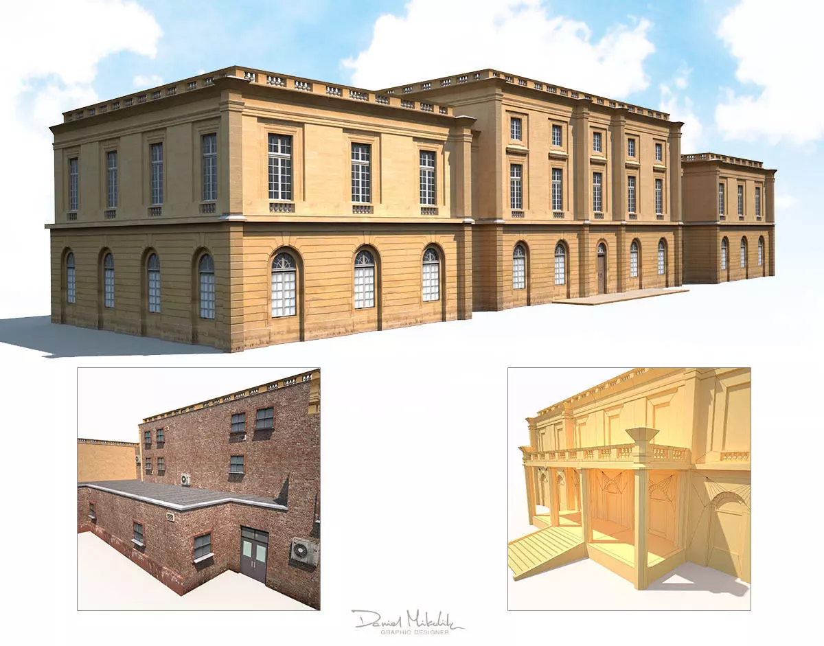 Public Building 167 Low Poly Low-poly 3D model_0