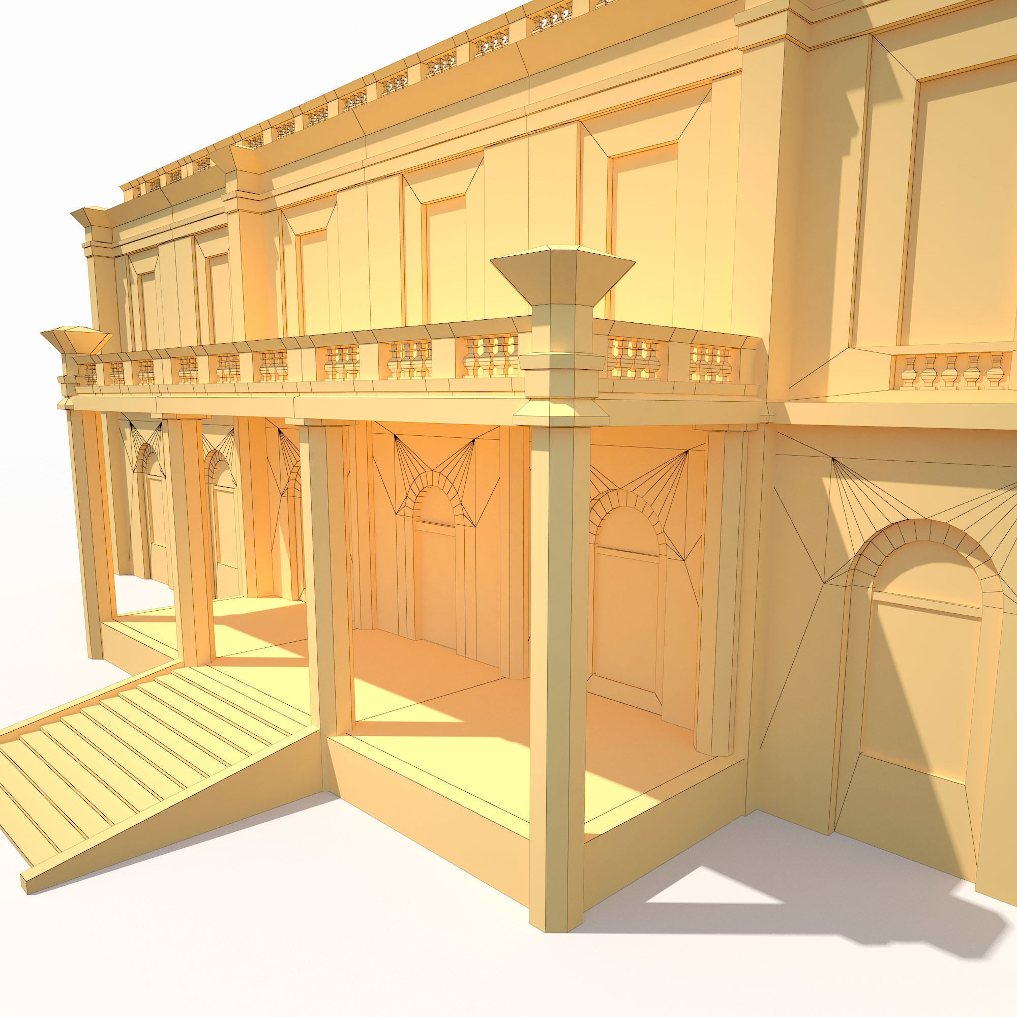 Public Building 167 Low Poly Low-poly 3D model_13