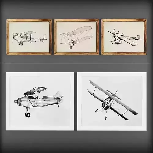 Picture Frames Low-poly 3D model