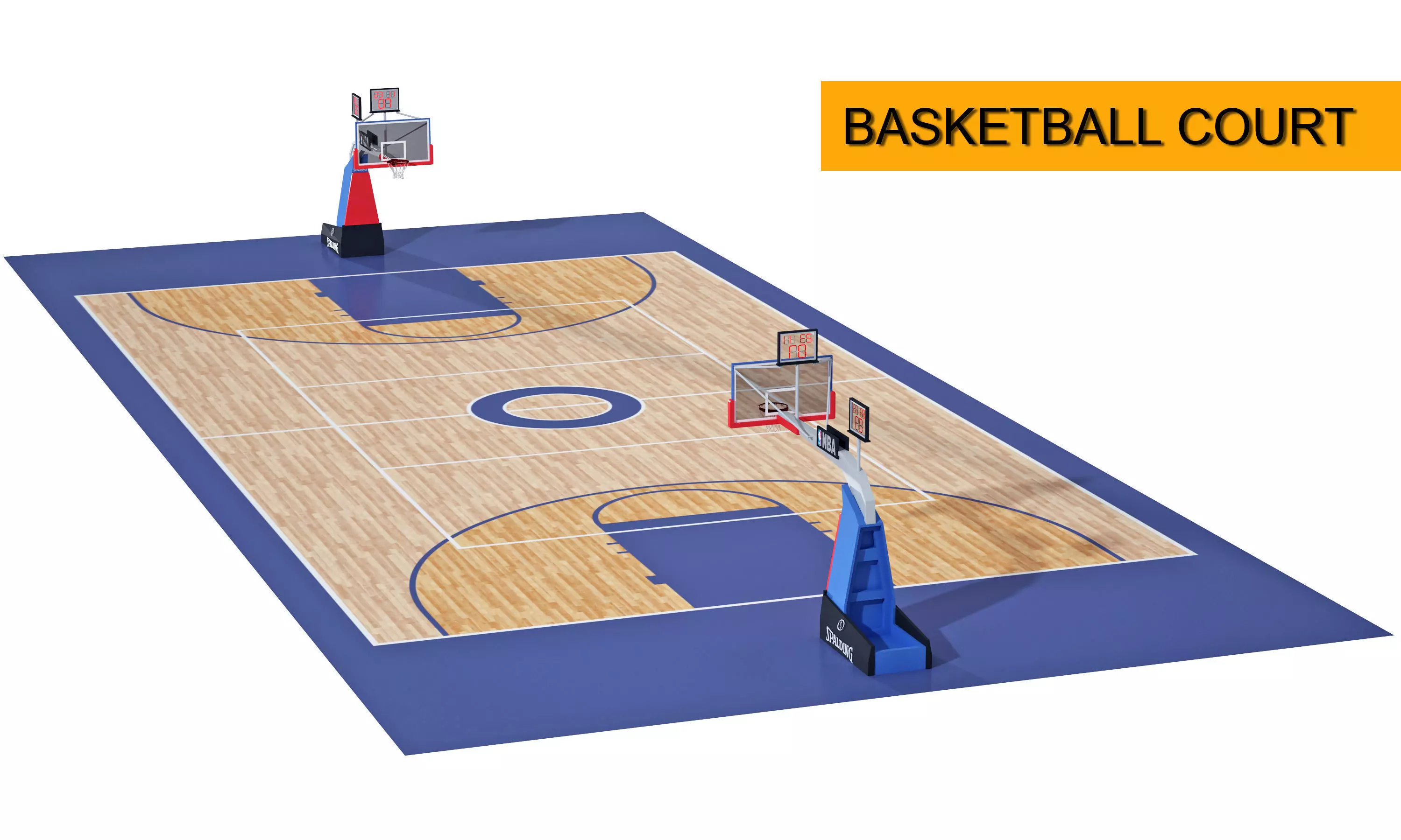 basketball court 3D model_0