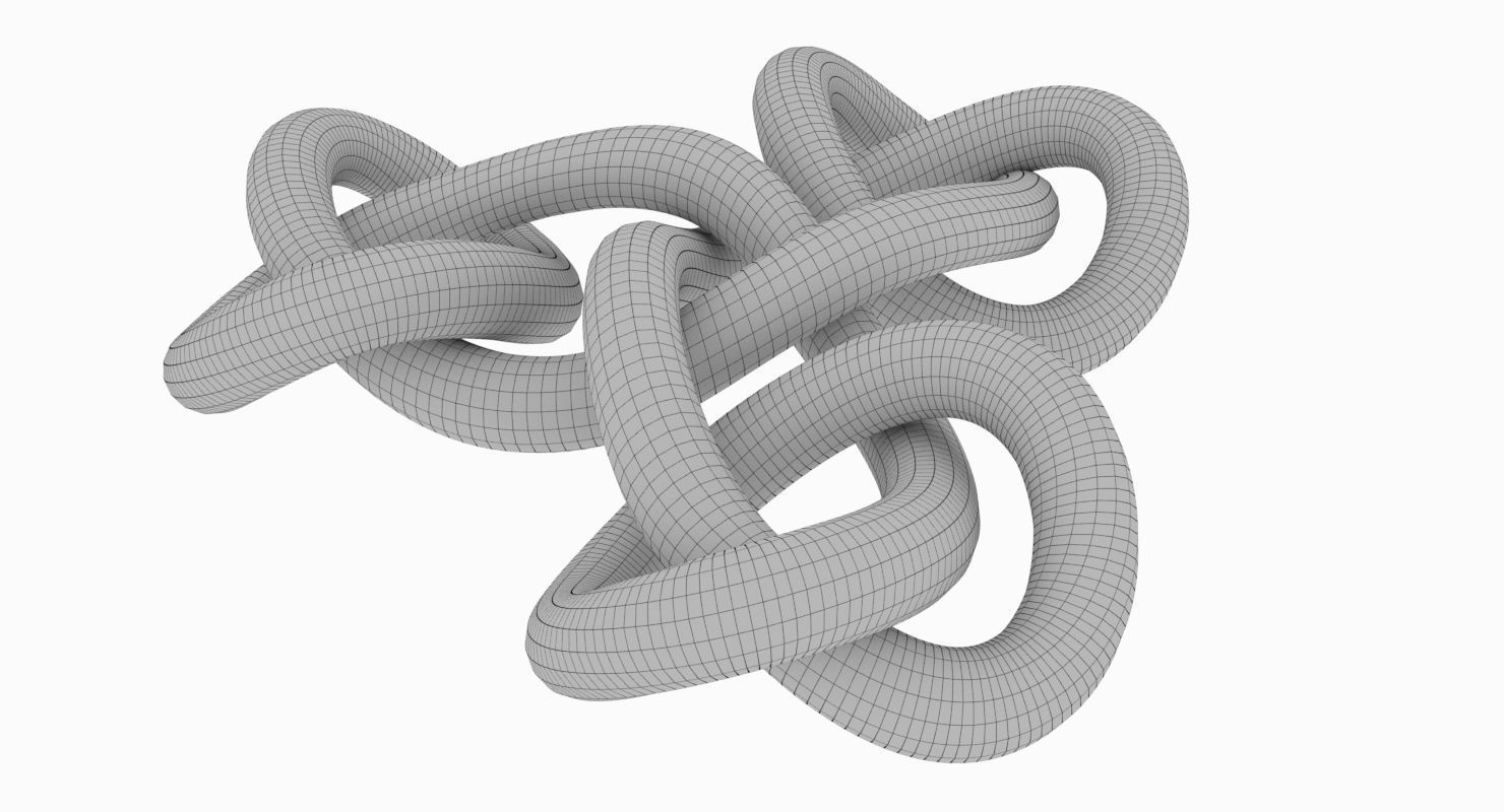 Math Object 0051 Triple Knot 3D print model_4