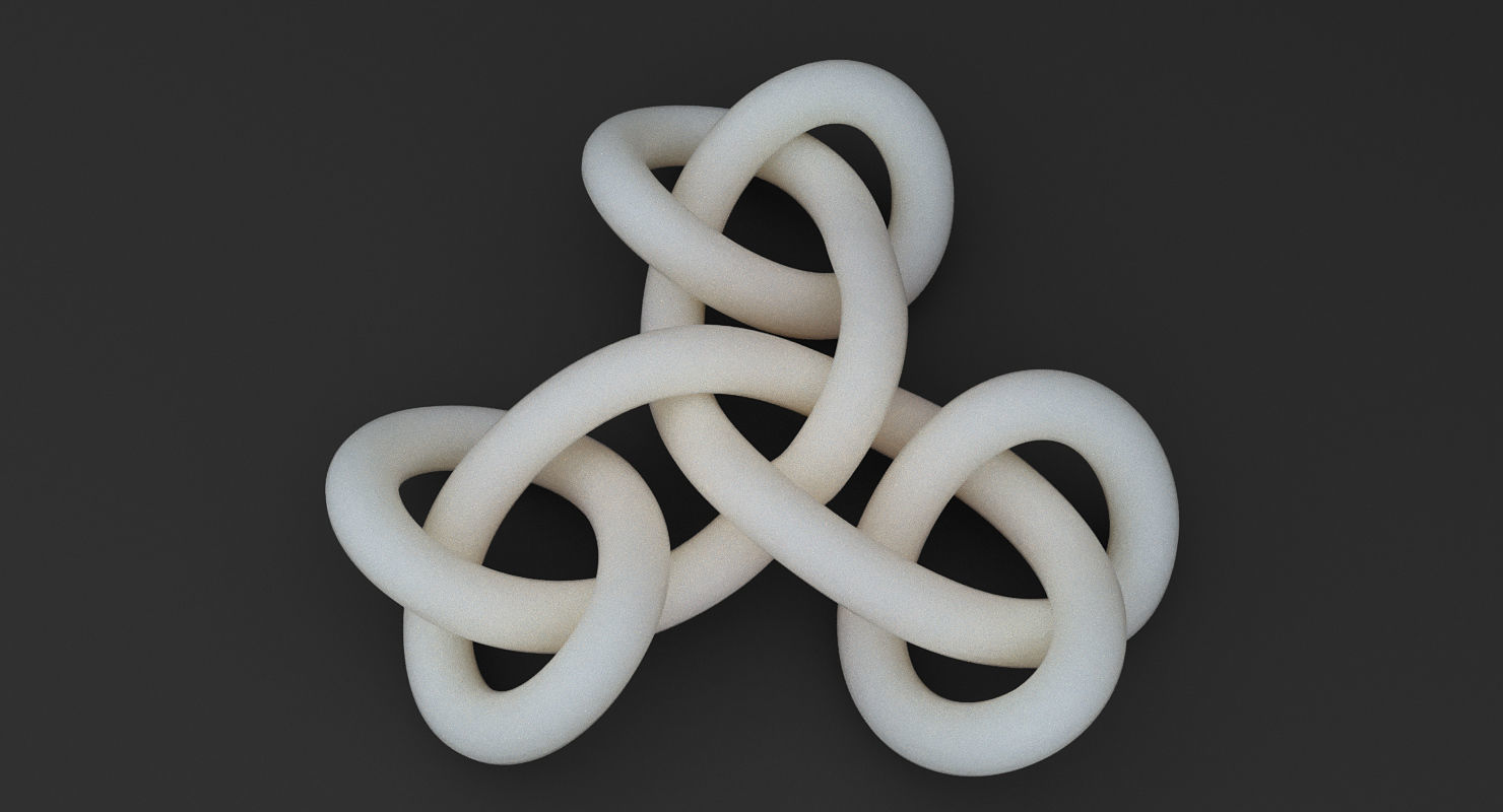 Math Object 0051 Triple Knot 3D print model_2