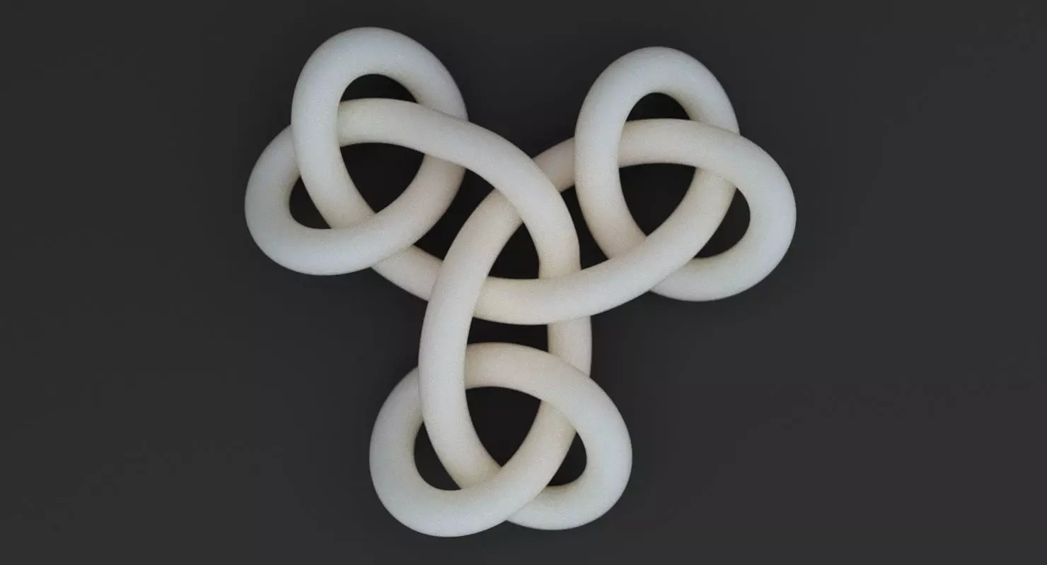 Math Object 0051 Triple Knot 3D print model_0
