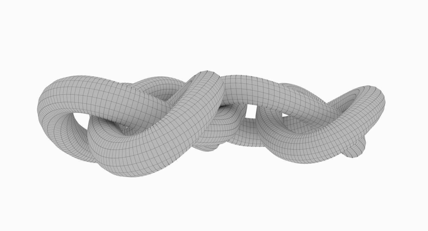 Math Object 0051 Triple Knot 3D print model_5