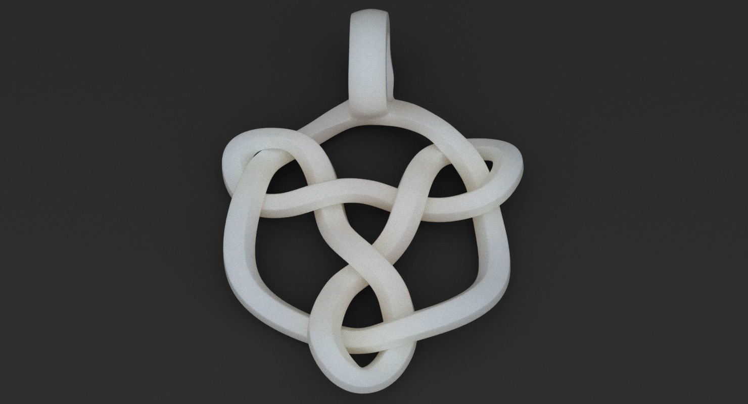 Math Object 0053 Celtic Knot Pendant 3D print model_4