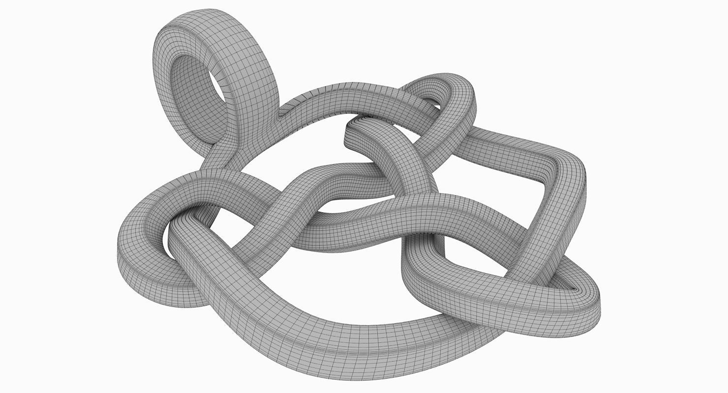 Math Object 0053 Celtic Knot Pendant 3D print model_7