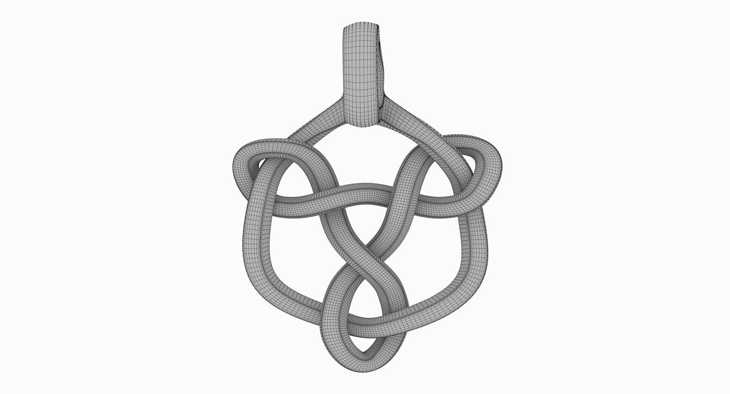 Math Object 0053 Celtic Knot Pendant 3D print model_8