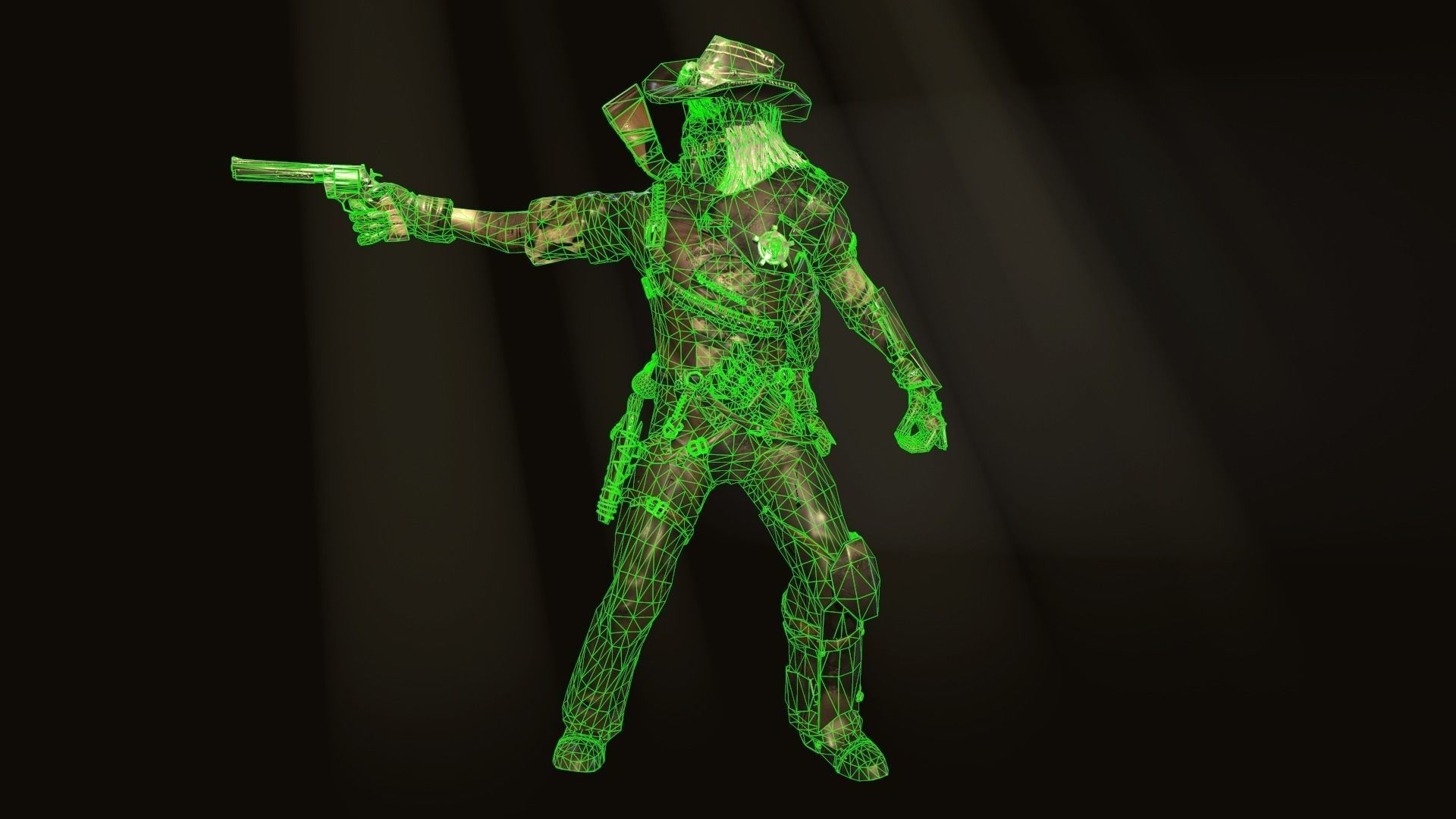 Hellish Sheriff Low-poly 3D model_12