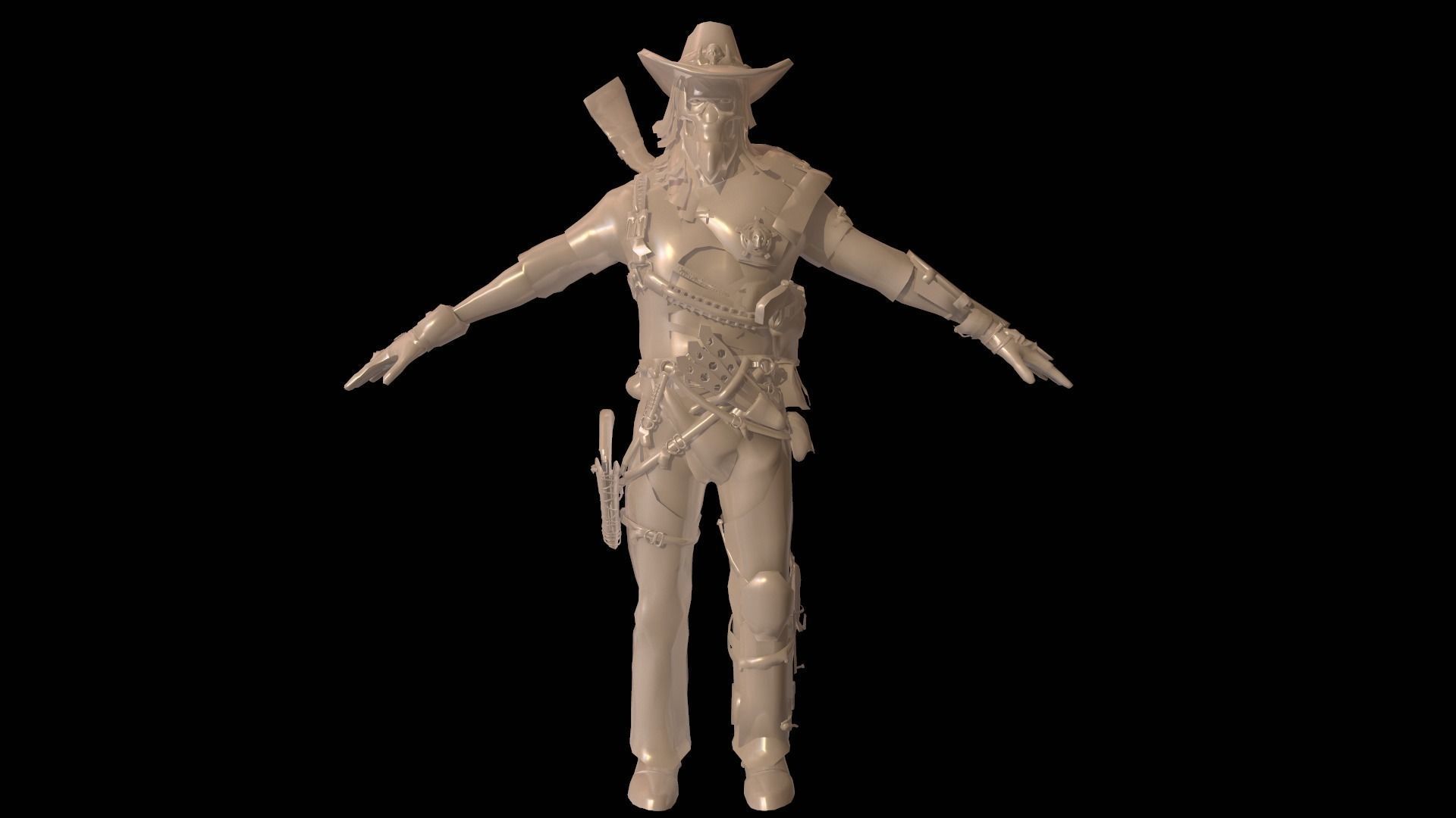 Hellish Sheriff Low-poly 3D model_10