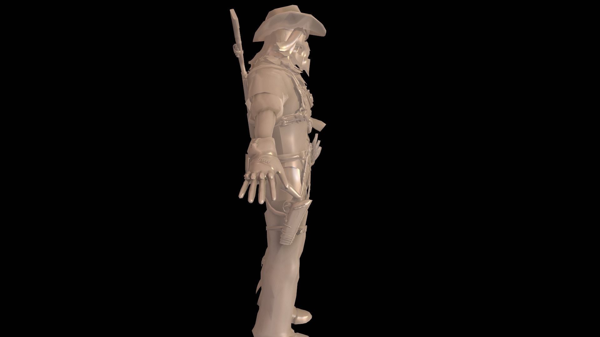Hellish Sheriff Low-poly 3D model_21
