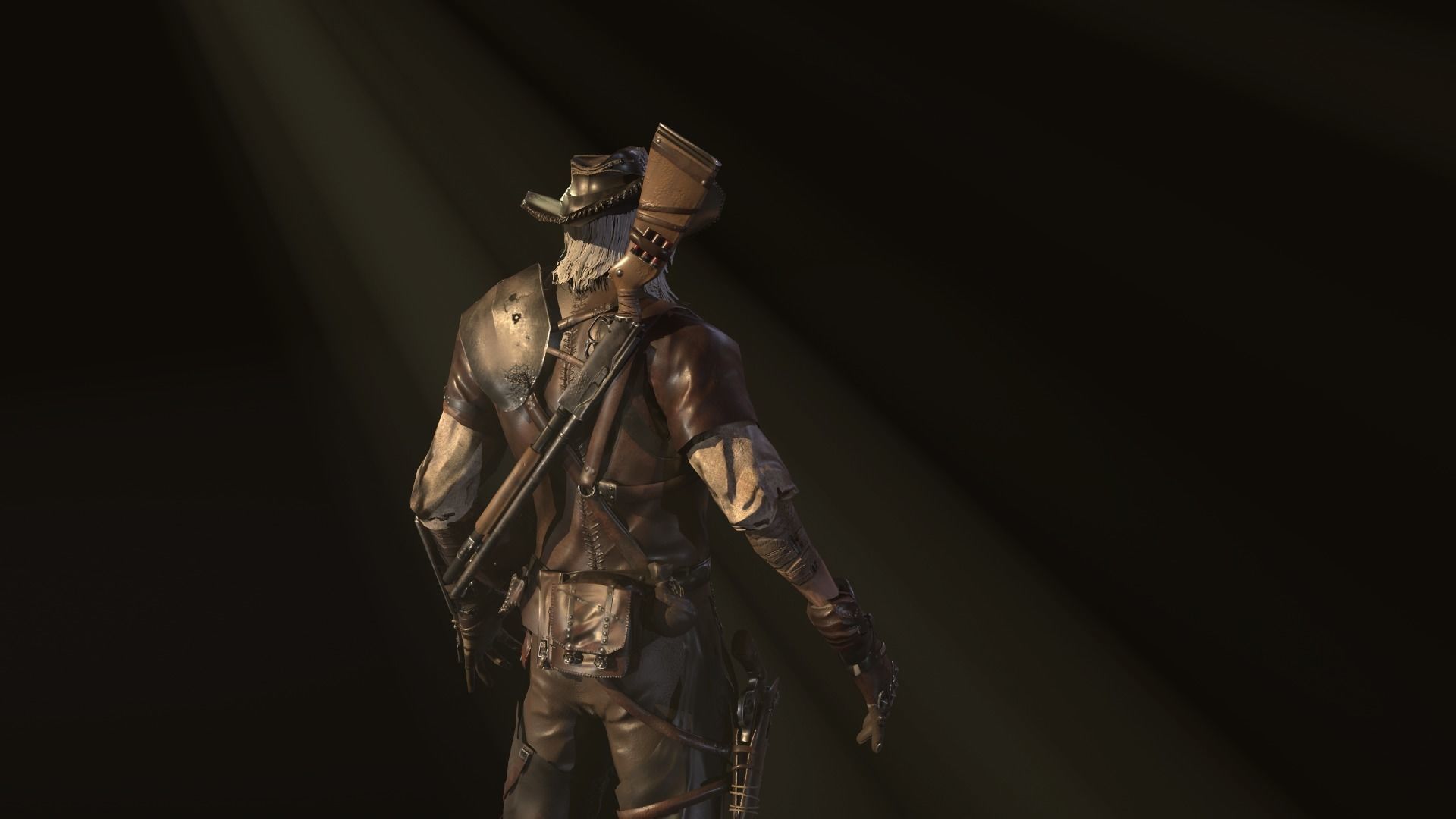 Hellish Sheriff Low-poly 3D model_16