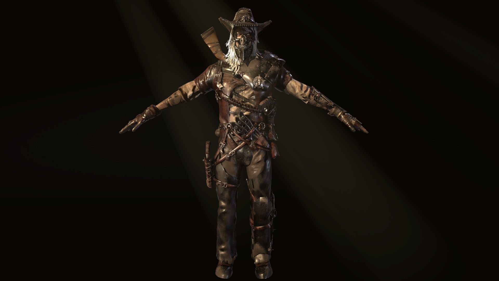 Hellish Sheriff Low-poly 3D model_3