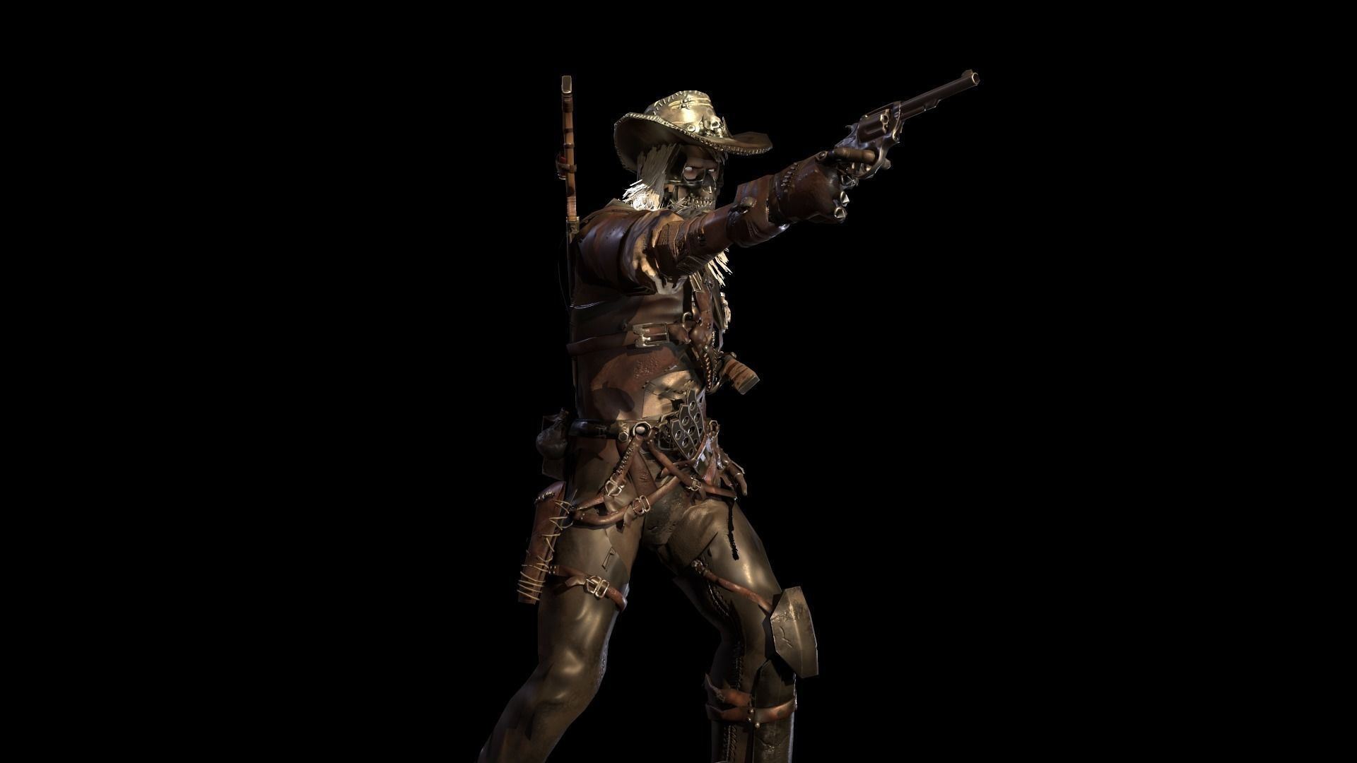 Hellish Sheriff Low-poly 3D model_17