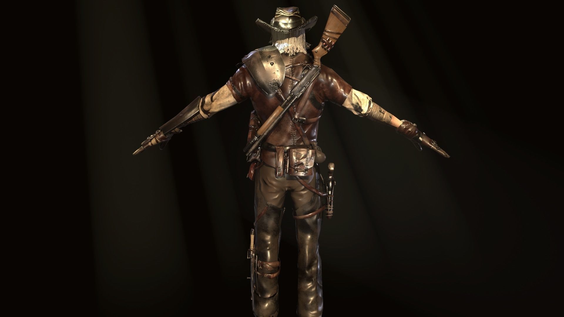 Hellish Sheriff Low-poly 3D model_5