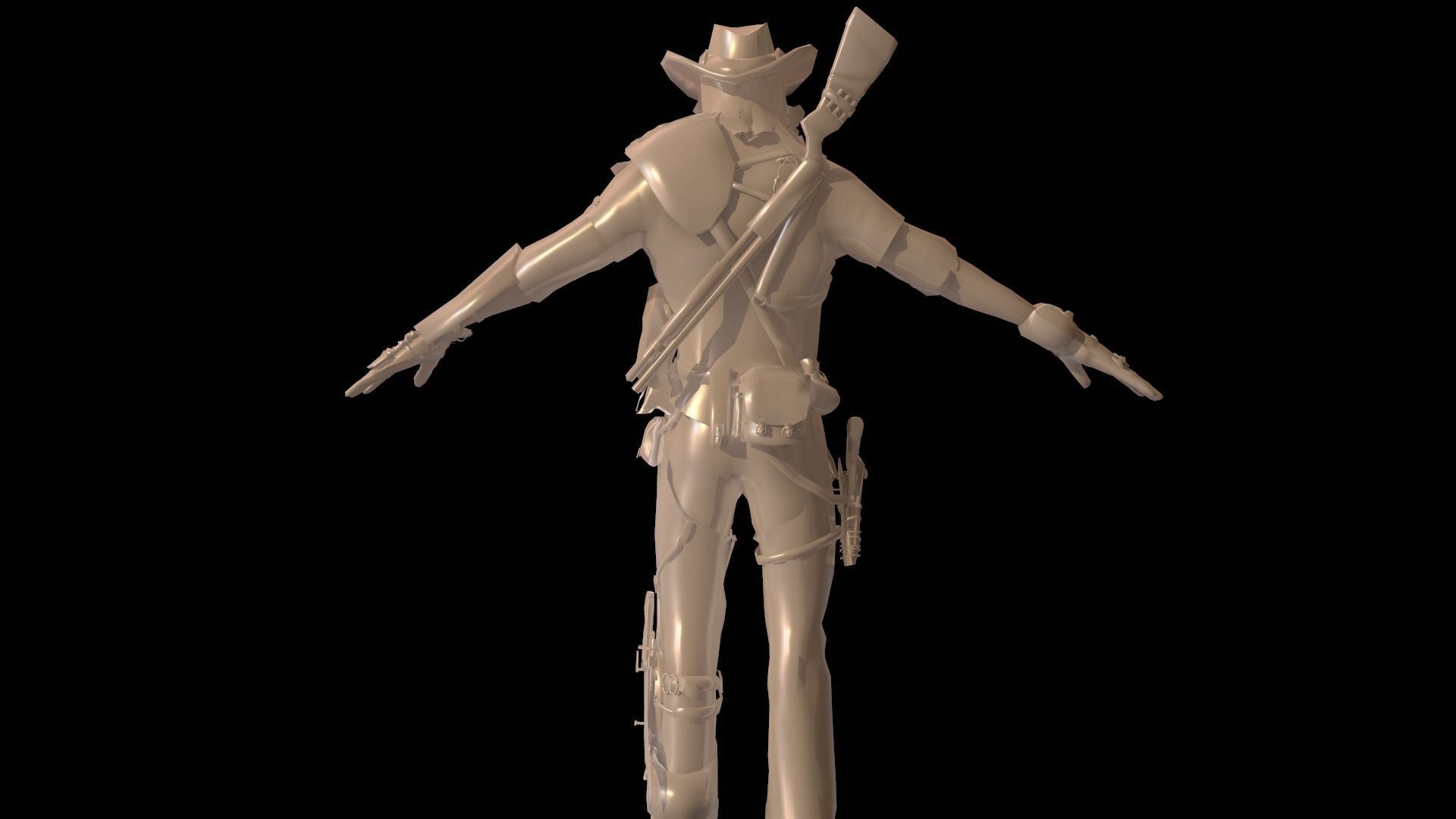 Hellish Sheriff Low-poly 3D model_9