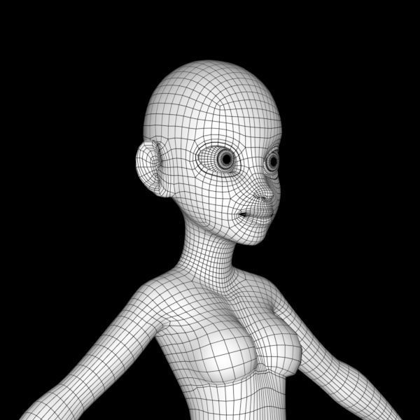 Cartoon character Mika 3D model_22