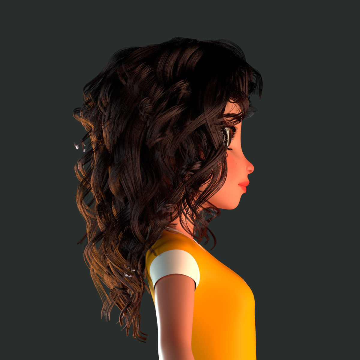 Cartoon character Mika 3D model_4