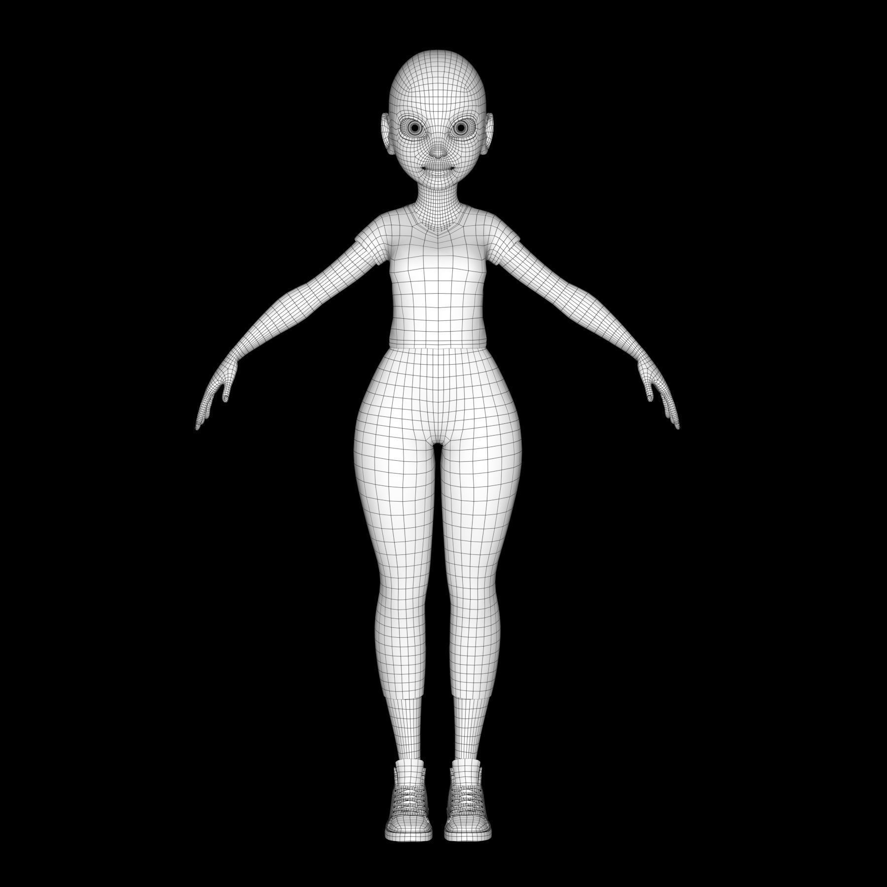 Cartoon character Mika 3D model_28