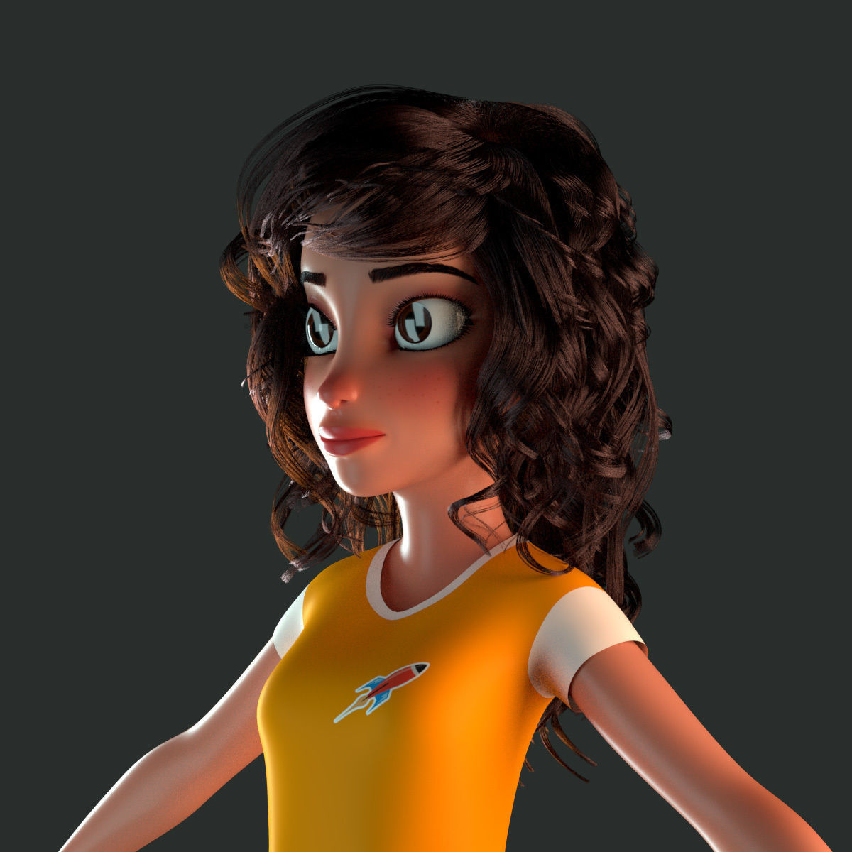 Cartoon character Mika 3D model_9