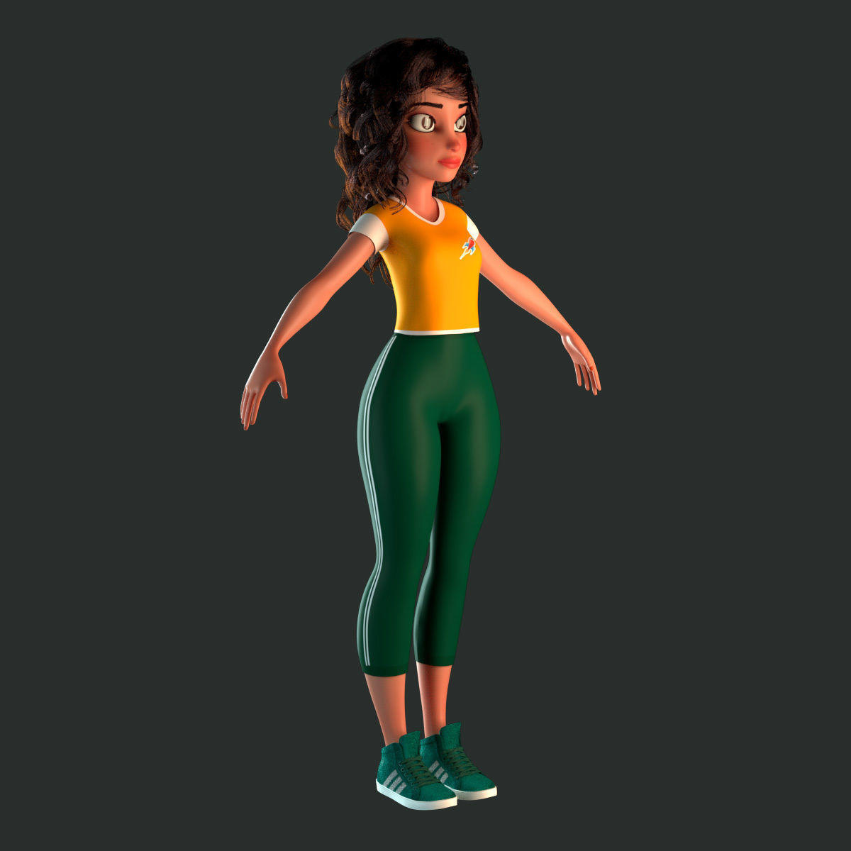 Cartoon character Mika 3D model_10
