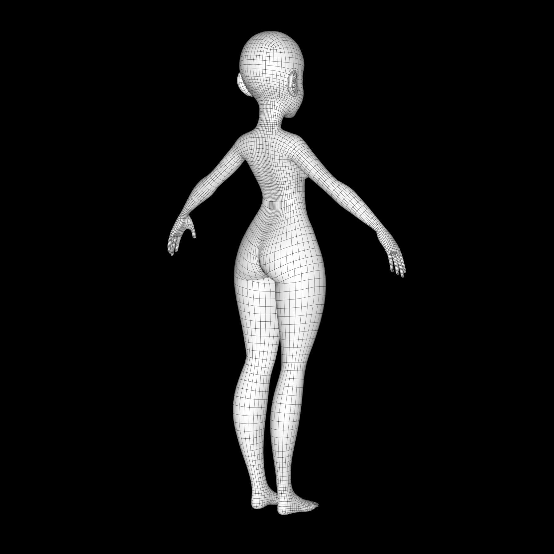 Cartoon character Mika 3D model_27