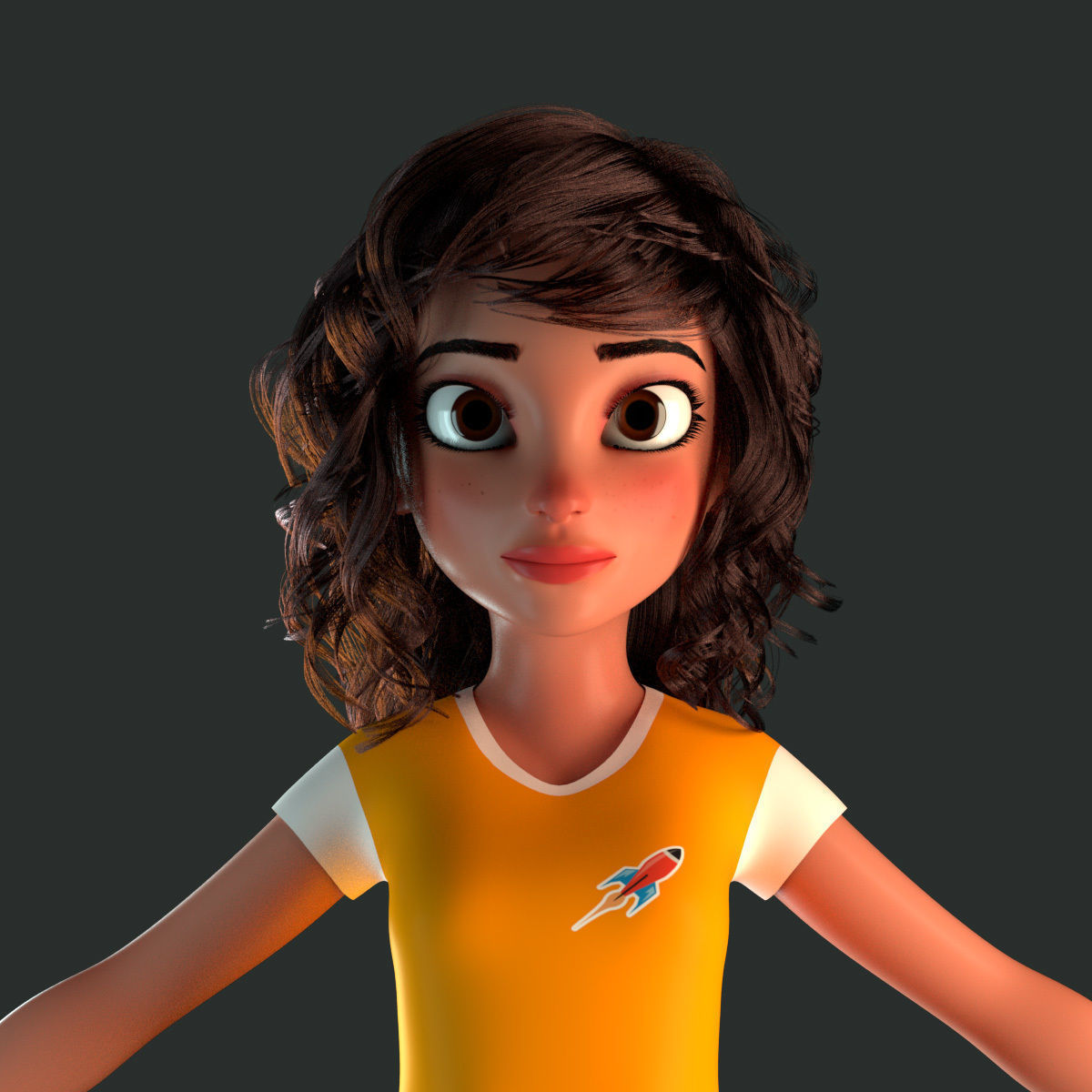 Cartoon character Mika 3D model_1