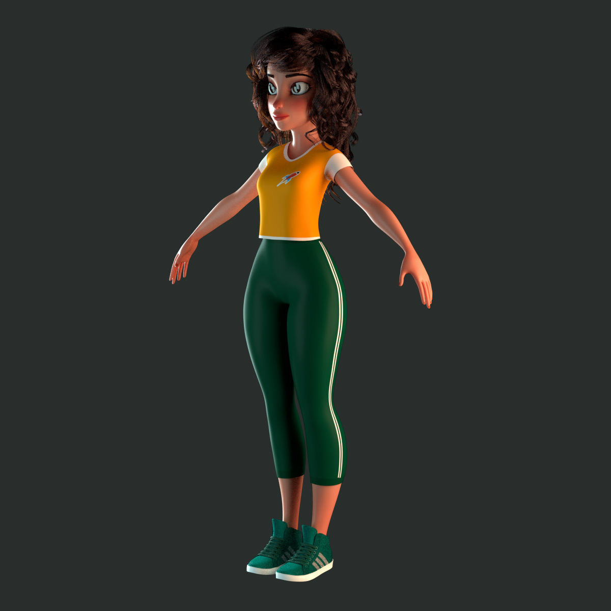 Cartoon character Mika 3D model_16