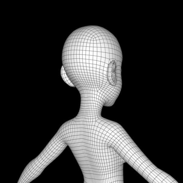 Cartoon character Mika 3D model_24