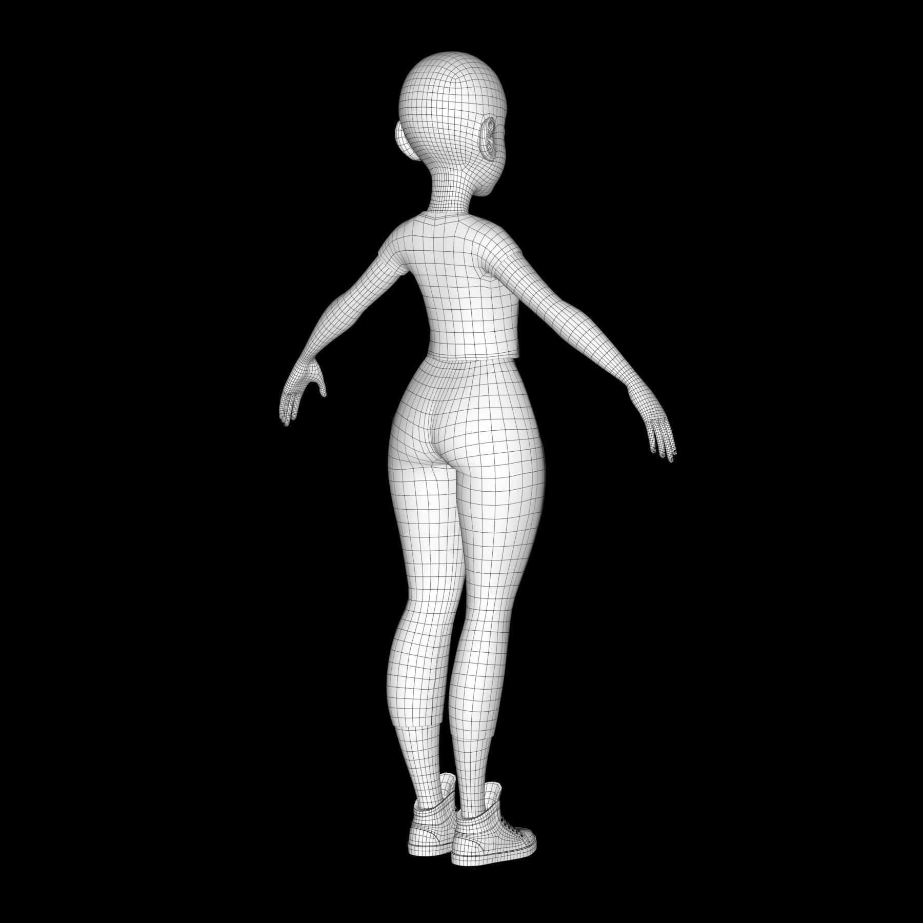 Cartoon character Mika 3D model_29