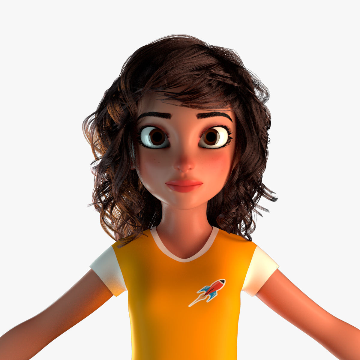 Cartoon character Mika 3D model_2