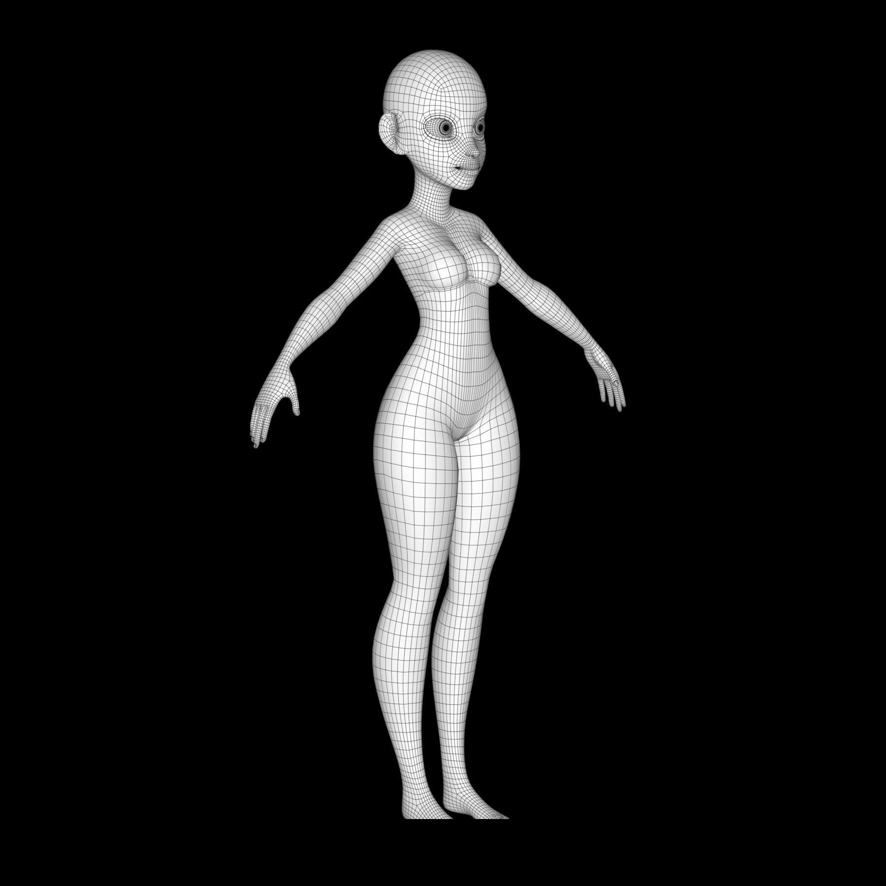 Cartoon character Mika 3D model_25