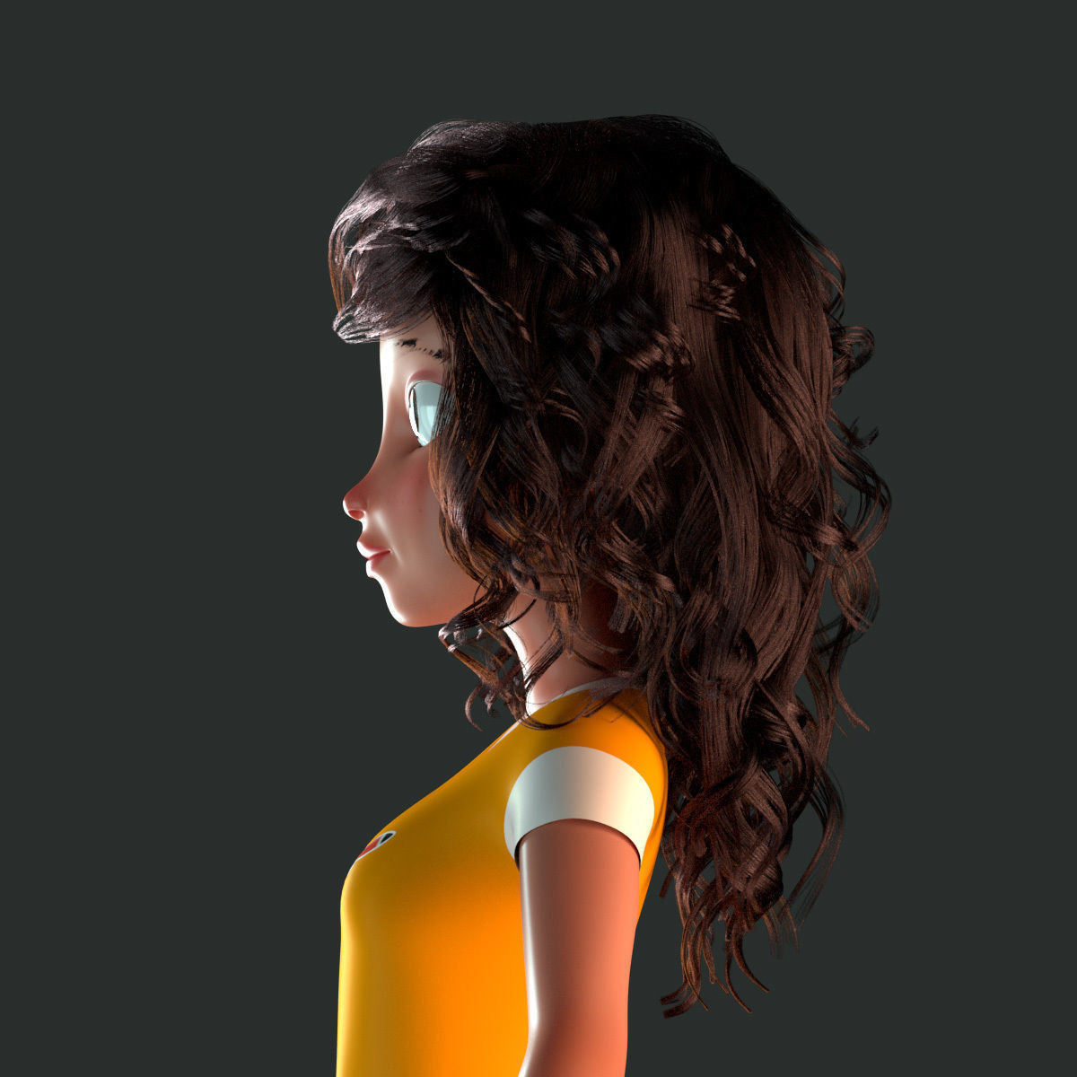 Cartoon character Mika 3D model_8