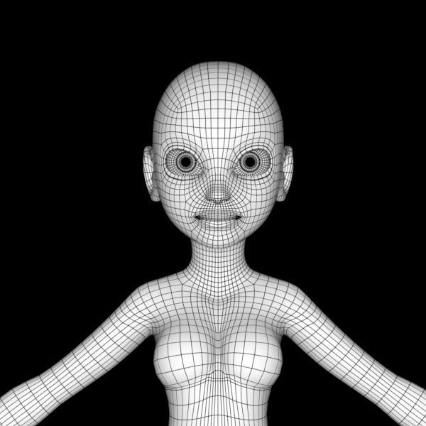 Cartoon character Mika 3D model_23