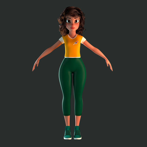 Cartoon character Mika 3D model