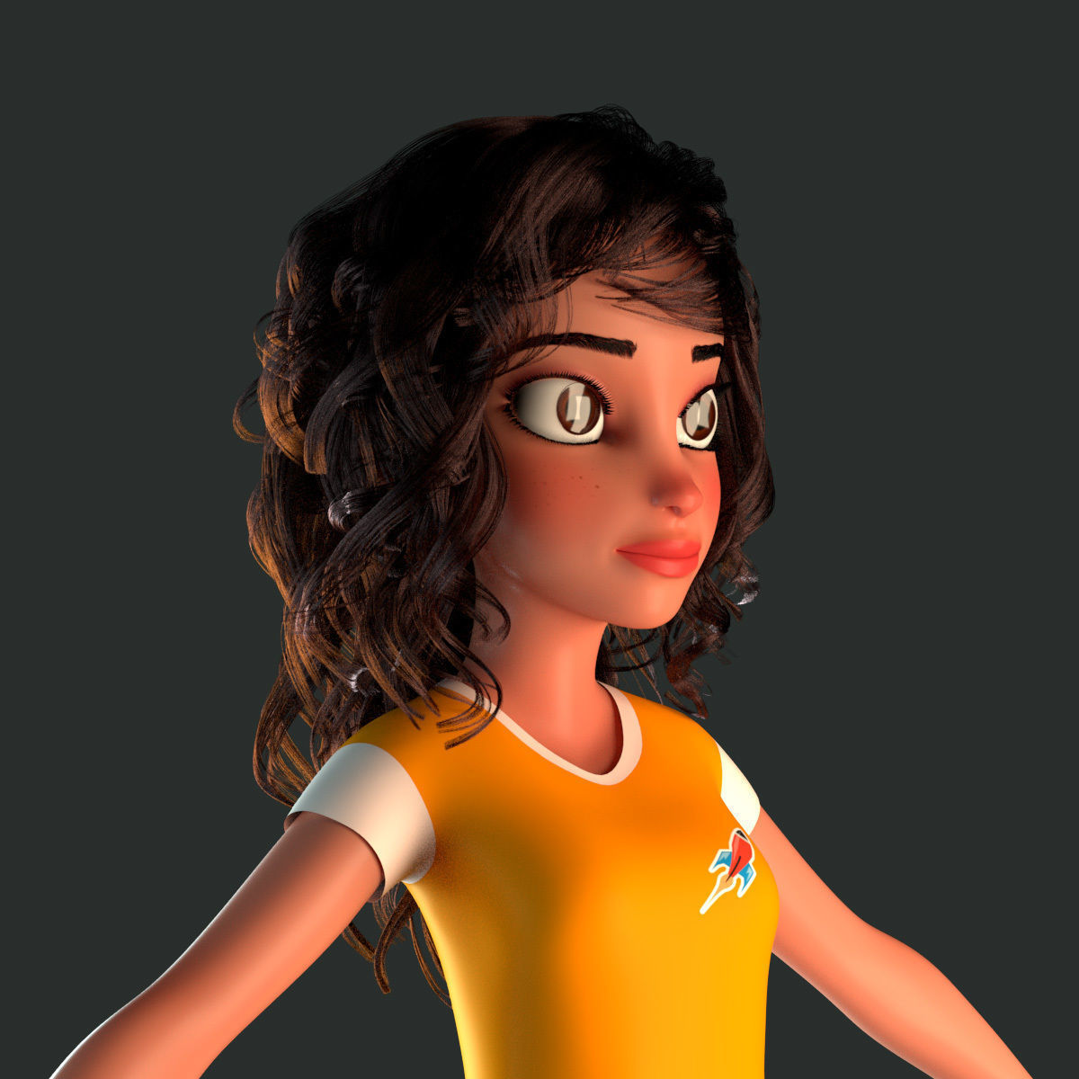 Cartoon character Mika 3D model_3