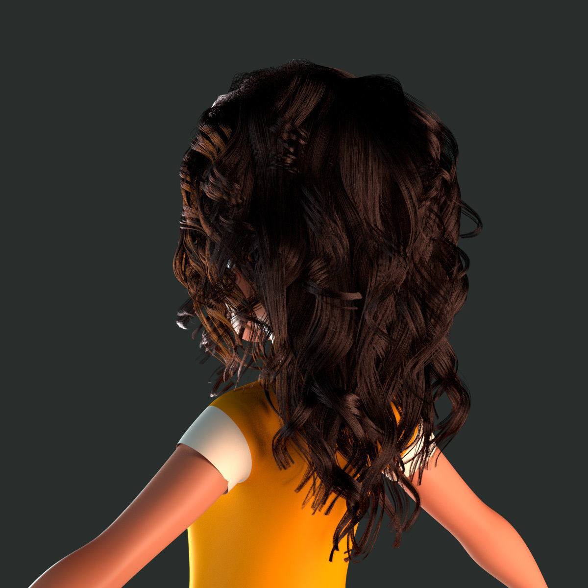 Cartoon character Mika 3D model_7