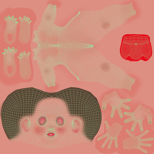 Cartoon character Mika 3D model_34