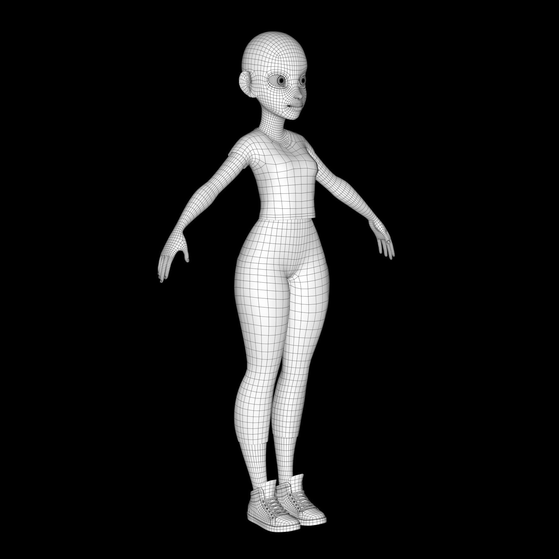 Cartoon character Mika 3D model_26