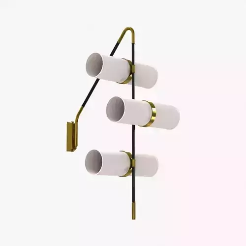 Italian Modern Brass Enameled  Parchment Wall Light by Reggiani 3D model