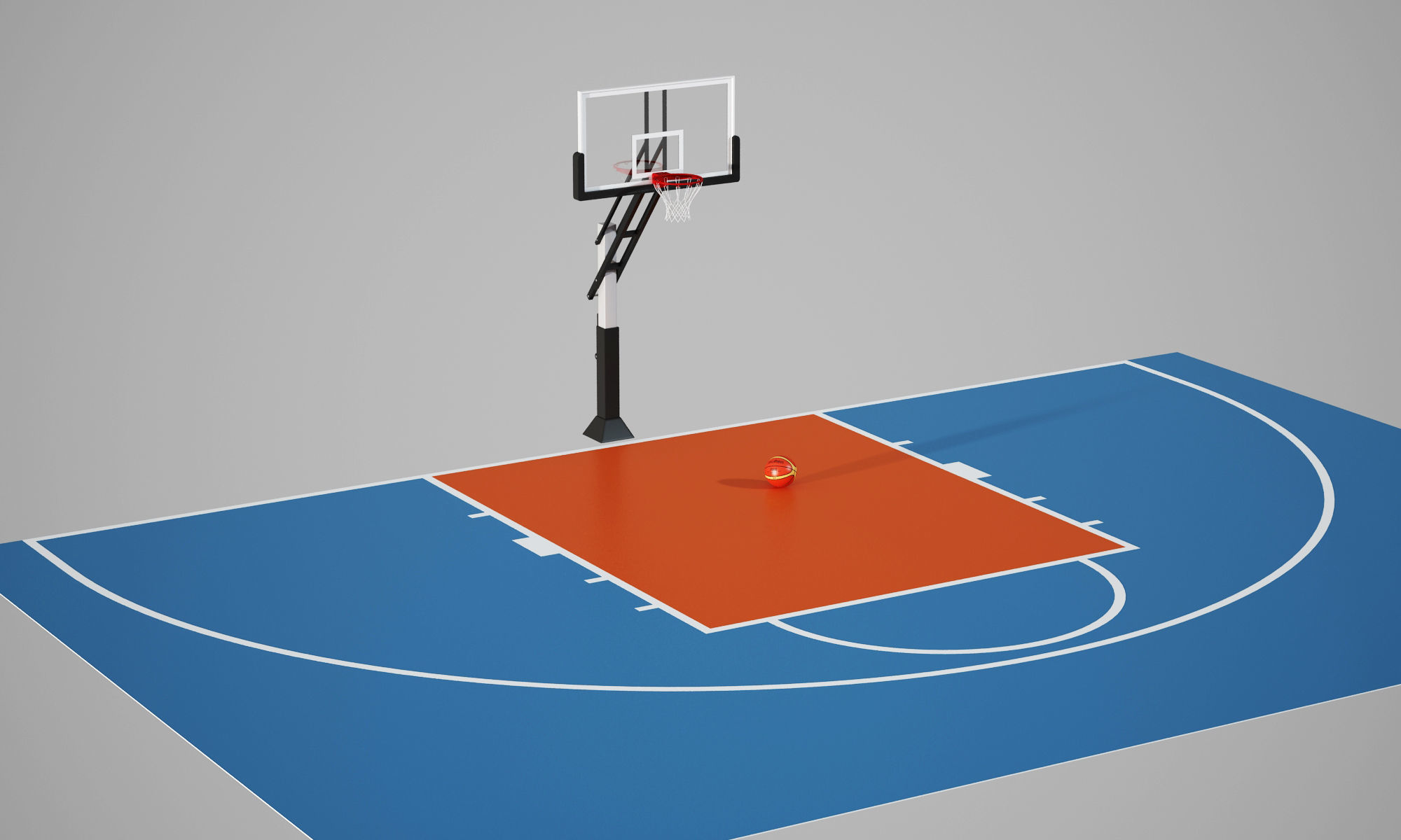 Outdoor basketball hoop 3D model_11