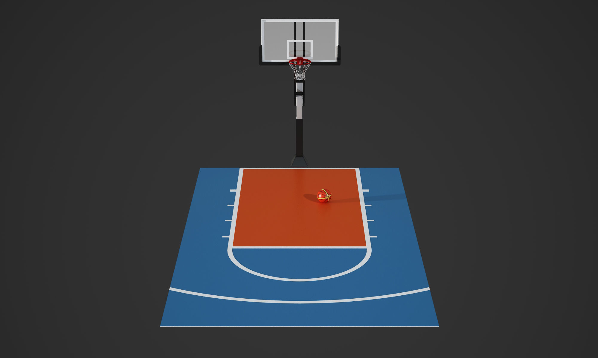 Outdoor basketball hoop 3D model_4