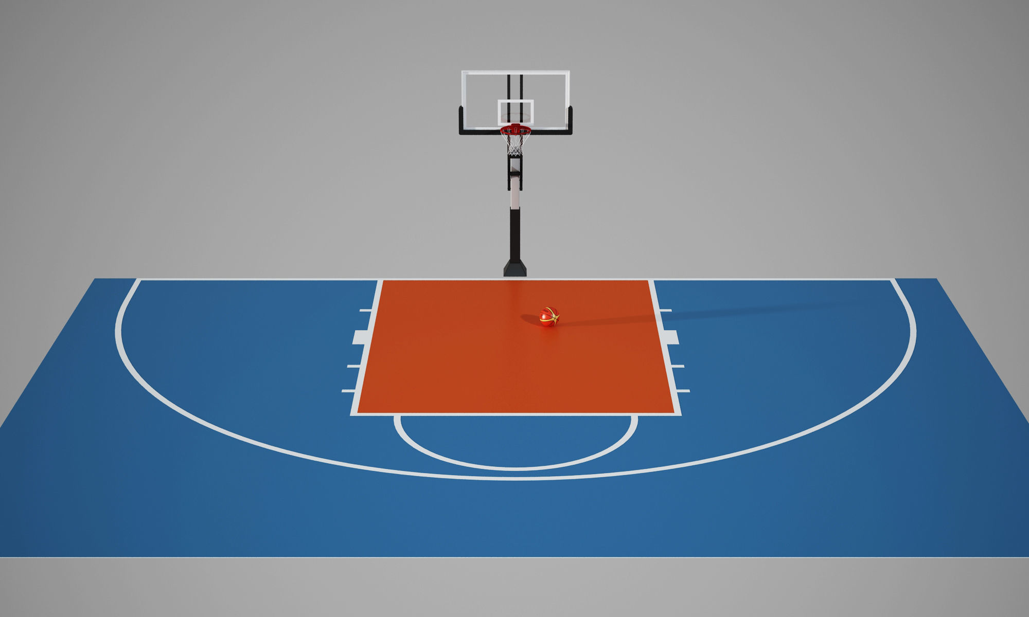 Outdoor basketball hoop 3D model_10