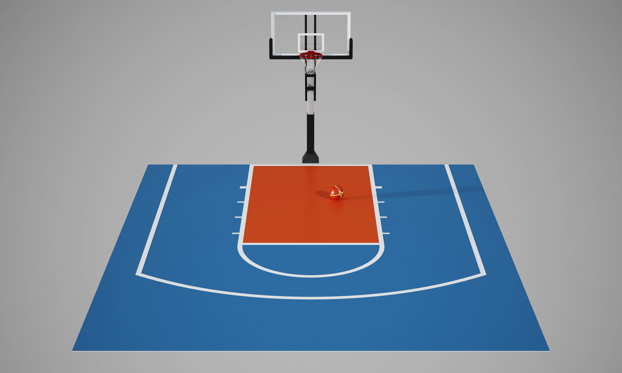 Outdoor basketball hoop 3D model_9
