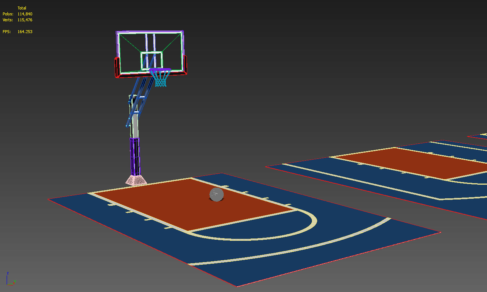 Outdoor basketball hoop 3D model_15
