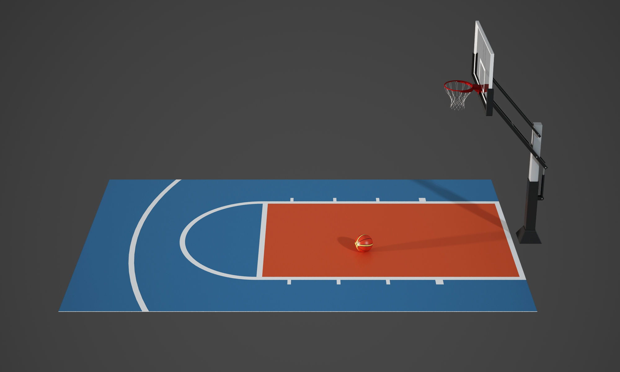 Outdoor basketball hoop 3D model_5