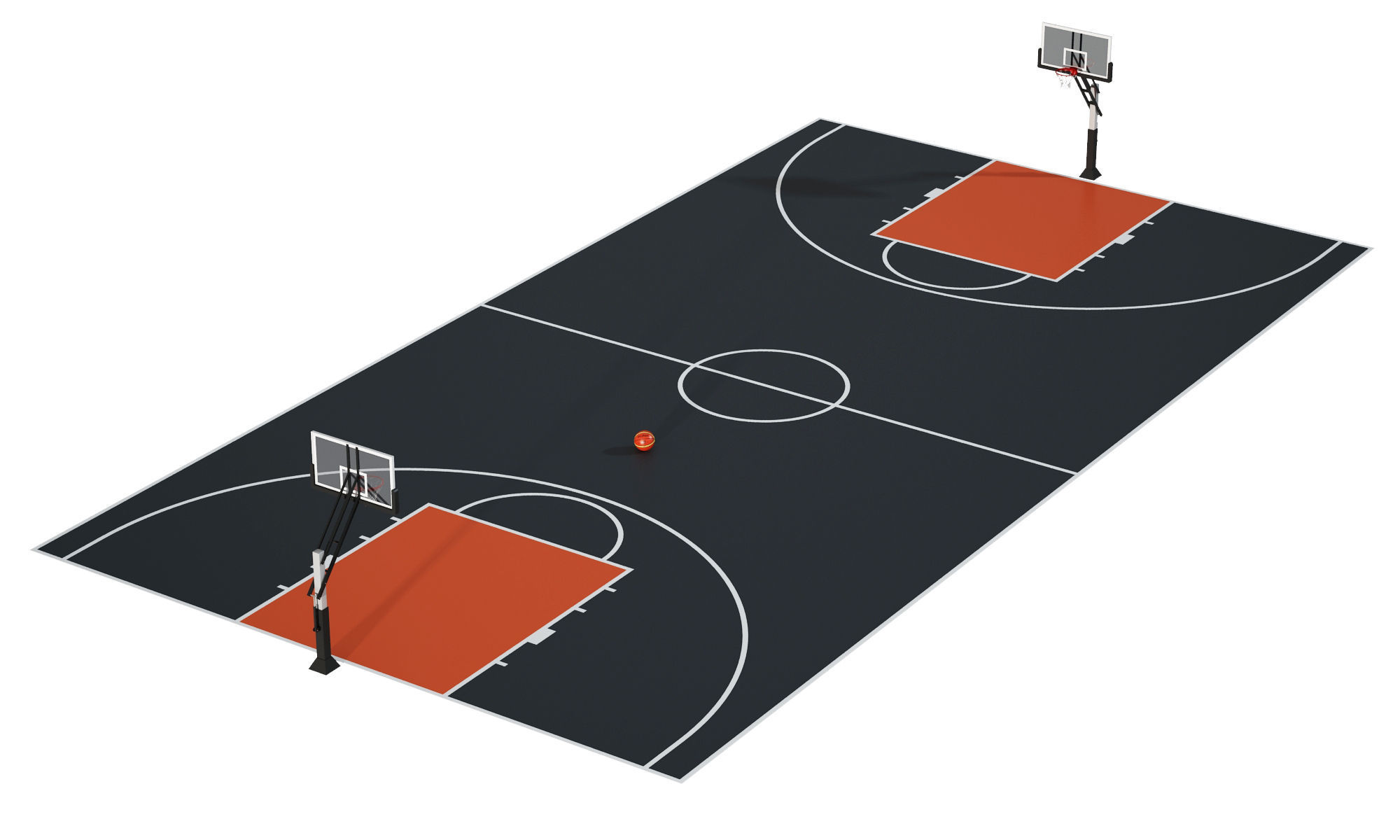 Outdoor basketball hoop 3D model_14