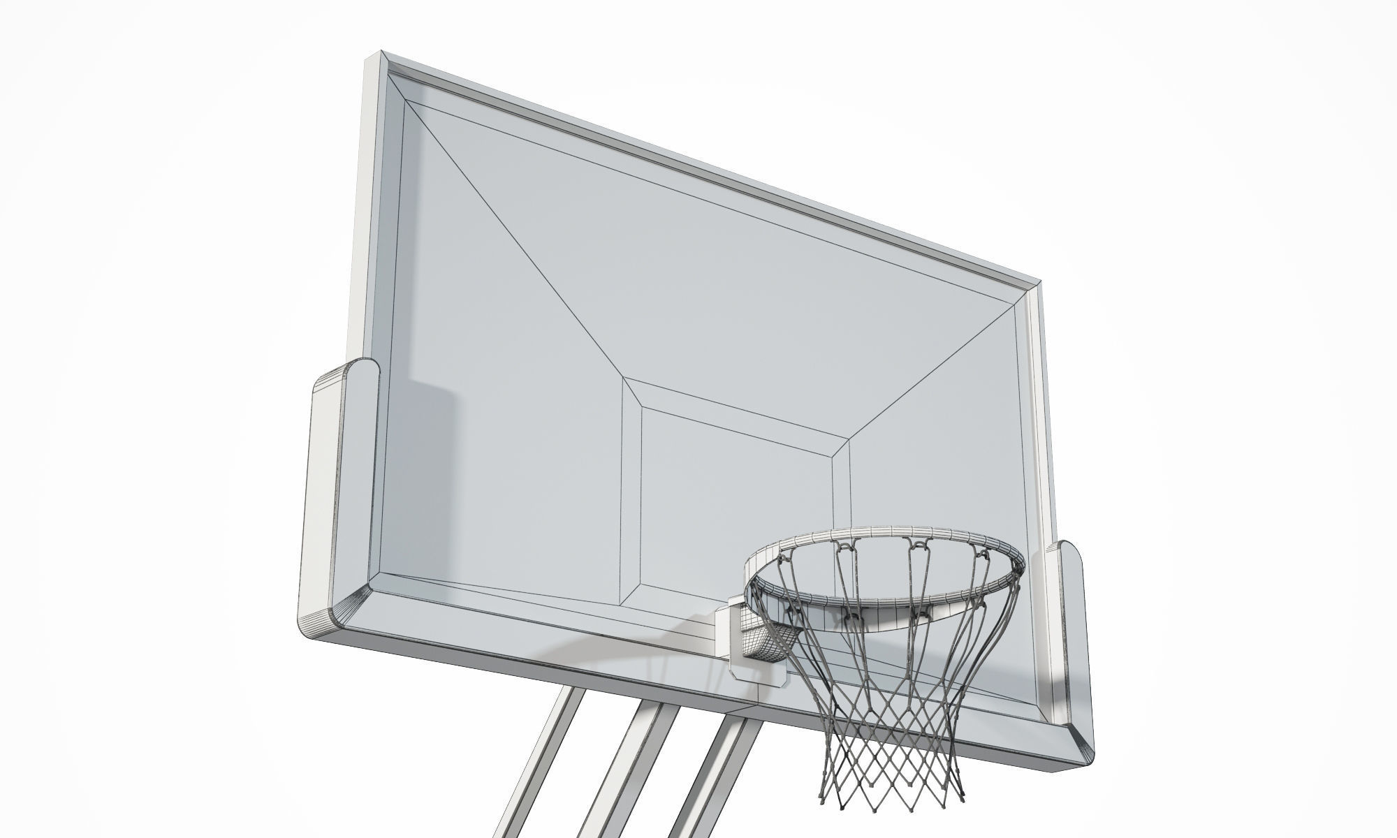 Outdoor basketball hoop 3D model_13